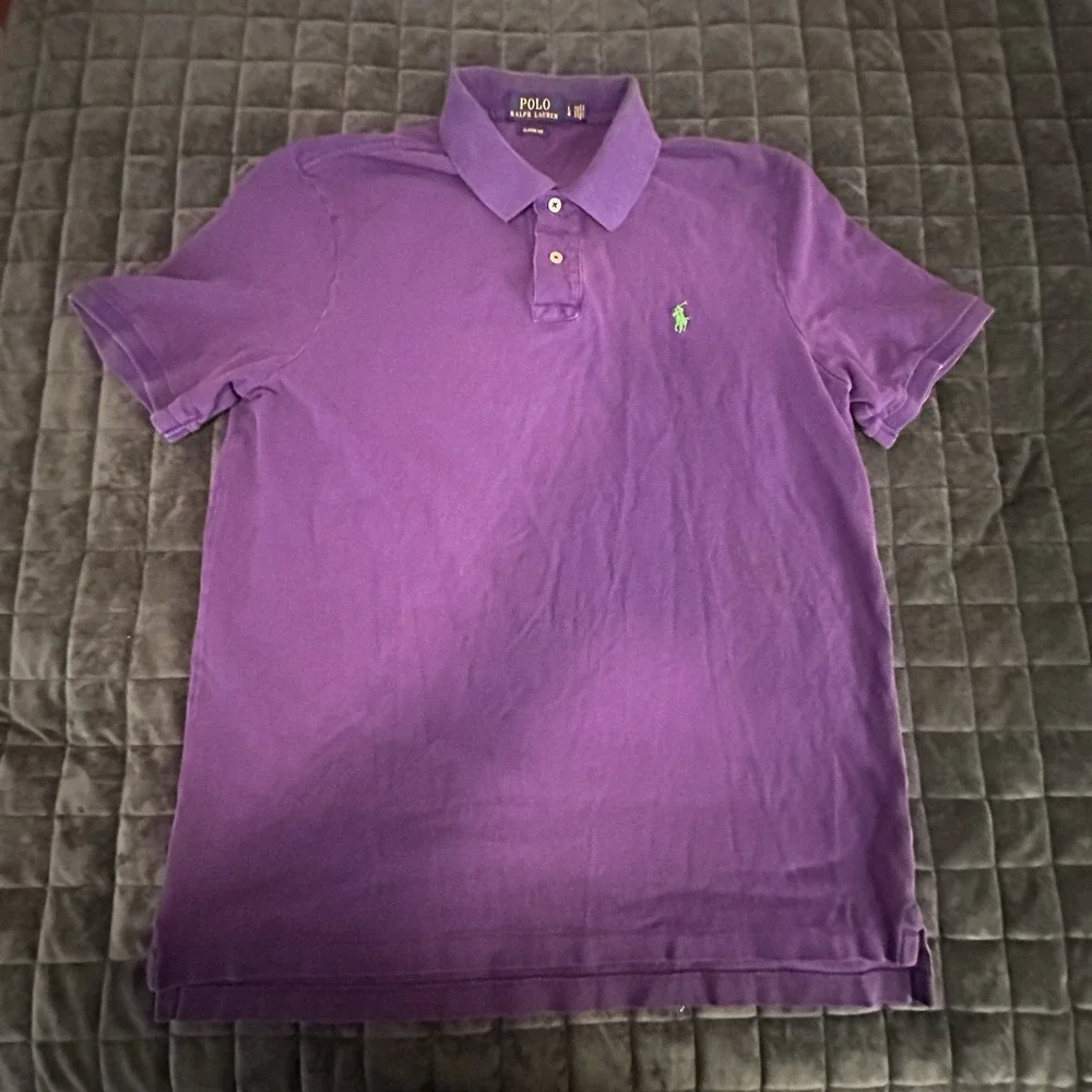 Polo Ralph Lauren Mens Short Sleeve Shirt Large (L) Purple Classic Prep